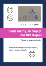 Suma miar kątów wewnętrznych w trójkącie. Pomysł na lekcję