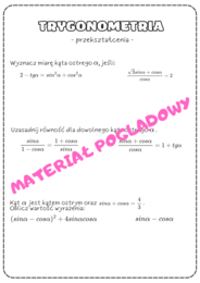 Trygonometria - notatka + karty pracy