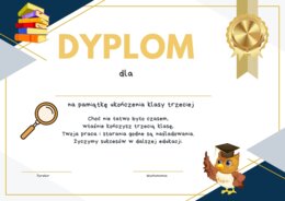 DYPLOM ZAKOŃCZENIA KLASY III