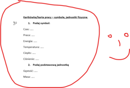 Kartkówki/karta pracy symbole i podstawowe jednostki fizyczne