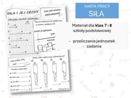 Fizyka 7 i 8. Karta pracy. SIŁA. Siły w przyrodzie.