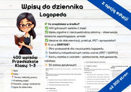 Wpisy do dziennika Logopedy Tematy zajęć przykłady wzory inspiracje logopeda