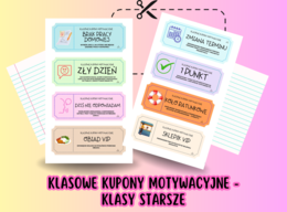 Bilety, vouchery, nagrody klasowe (klasy starsze) – gotowe do wydruku!