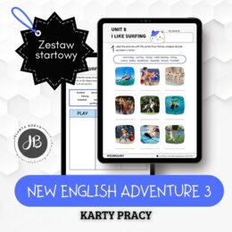 New English Adventure 3 - Unit 8 I like surfing - 2 karty pracy