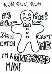 Gingerbread Man Coloring Page