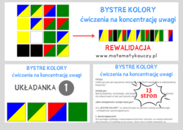 "BYSTRE KOLORY" - ćwiczenia na spostrzegawczość i koncentrację uwagi / PDF do druku / REWALIDACJA