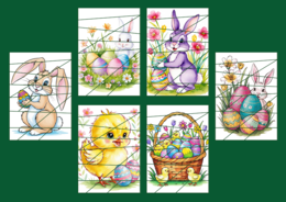 WIELKANOC – puzzle – wiosna – biblioteka – przedszkole – świetlica – 12 wersji