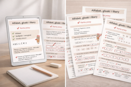 ALFABET, GŁOSKI I LITERY [Karta pracy, sprawdzian]