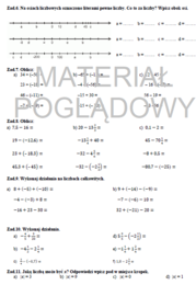 Kartka pracy - liczby wymierne (dodatnie i ujemne)
