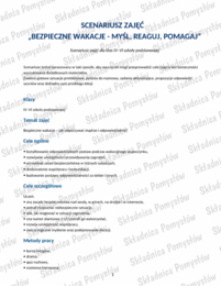BEZPIECZNE WAKACJE - pakiet: scenariusz zajęć dla klas 4–6 + kolorowanka A4