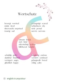 Niemiecki - Angielski Gefühle - Uczucia w języku niemieckim dla uczniów z wykładowym angielskim