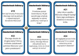 Król Maciuś Pierwszy - karty z pytaniami