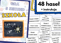 GRA 5 SEKUND - SZKOŁA- 48 AUTORSKICH HASEŁ-Gotowy Zestaw