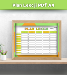 Uroczy Plan Lekcji w formacie A4 – plik PDF