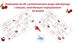 🍒Dodawanie do 20 z przekroczeniem progu dziesiętnego z łatwym rozpisywaniem