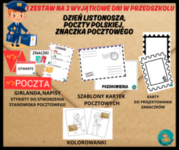 ZESTAW DZIEŃ ZNACZKA POCZTOWEGO, DZIEŃ LISTONOSZA, DZIEŃ POCZTY POLSKIEJ