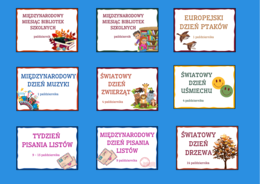 ŚWIĘTA TYPOWE I NIETYPOWE - październik - napisy - gazetka - dekoracja - BIBLIOTEKA - 17 stron