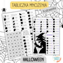 TABLICZKA MNOŻENIA - Halloween – kodowanka/bloksy