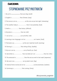 Stopniowanie przymiotników jęz. angielski