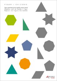 Kształty i cienie, wielokąty. Geometria dla najmłodszych, dopasuj figury, edukacja matematyczna przedszkole, klasy 1-3