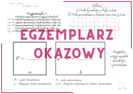 Pole prostokąta i kwadratu - notatka do uzupełnienia