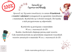 Sprawdź się! Egzamin ósmoklasisty z matematyki - kartkówki z wzorów i zależności