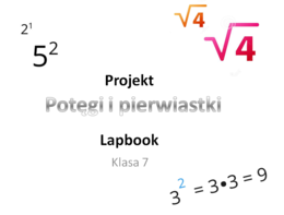 Lapbook - potęgi i pierwiastki klasa 6/7/8