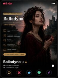 Tinder bohatera literackiego z lektury "Balladyna"