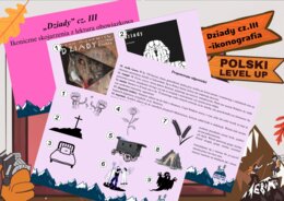 Dziady cz. III_pakiet 3 zestawów+ GRATIS (skrypt, fiszki z postaciami, analiza ikonogfrafii)_Polski Level Up