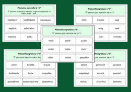 ORTOGRAFIA – wyrazy z „Ó” – zasady ortograficzne – FISZKI - 10 str.