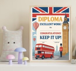 Dyplom / Diploma na Koniec Roku z języka Angielskiego Format A4