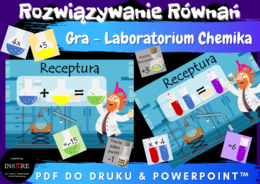 Rozwiązywanie Równań - Gra matematyczna - Laboratorium Chemika