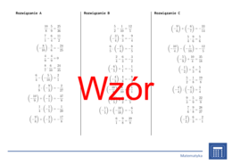 Arytmetyka ułamków dodatnich i ujemnych | matematyka | 26 kolumn