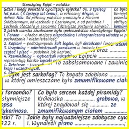 Starożytny Egipt – notatka i karta pracy