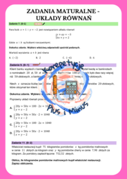 Zadania maturalne - układy równań