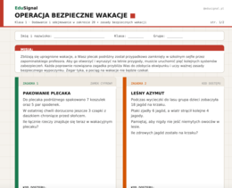 Operacja Bezpieczne Wakacje | Escape room — dodawanie i odejmowanie do 20, klasa 1 | karta ucznia + klucz + fiszki narracyjne