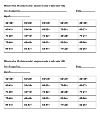 Trening dodawania i odejmowania