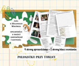 „Ania z Zielonego Wzgórza” sprawdzian wraz z odpowiedziami i kryteriami przyznawania punktów