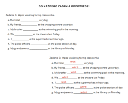 Gramatyka dla klasy 5,6. Język angielski. Czasownik być w czasie przeszłym Past Simple was were + konstrukcja there was / there were English Class A1+ Unit 5 Dodatkowe i różnorodne ćwiczenia powtórzenie