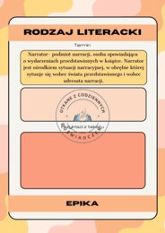 Czy znasz rodzaje literackie?- karty graficzne do ćwiczeń