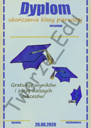 Dyplom ukończenia klasy pierwszej
