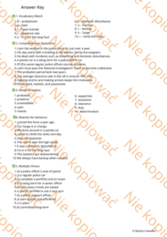 Karta pracy Work in the UK Police ze słowniczkiem i kluczem odpowiedzi