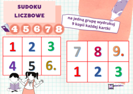 Liczby 1-9 do wydrukowania do gry SUDOKU