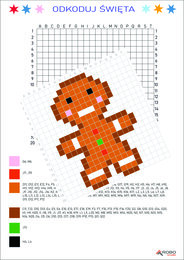 Kodowanki zimowe, świąteczne, mikołajkowe- trudne- dyktando graficzne, kolorowanka, kodowanie, zima, Boże Narodzenie, Mikołaj