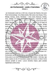 Jan Kochanowski - stacje zadaniowe