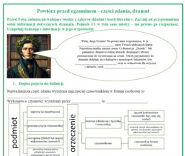 Powtórz przed egzaminem - części zdania, dramat