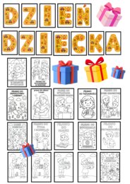 🎈 DZIEŃ DZIECKA – 30 stron - napis i kolorowanki prawa dziecka 🎈