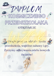 Dyplomy przedszkolaka, dyplom przedszkolaka, przedszkole