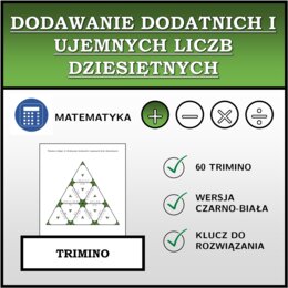Trimino - Dodawanie dodatnich i ujemnych liczb dziesiętnych | matematyka