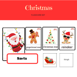 Christmas Flashcards Set - Zestaw Kart Świątecznych Obrazkowych